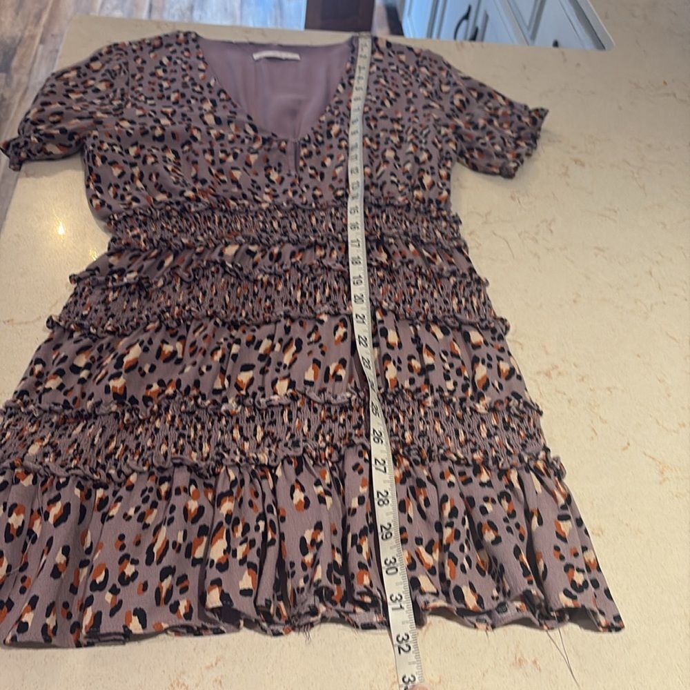 Karlie Leopard Print Ruffle dress SZ medium - Picture 9 of 10